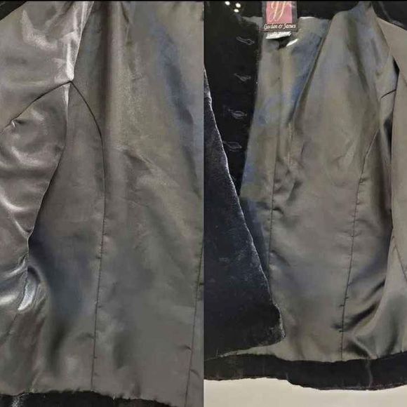 Gordon & James Designer Vintage Y2k Studded Jacket Coat Velour Fur Sz XL - Picture 5 of 5